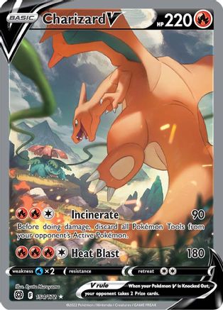 Charizard V (Alternate Full Art) 154 - Holofoil SWSH09 Brilliant Stars - Ultra Rare