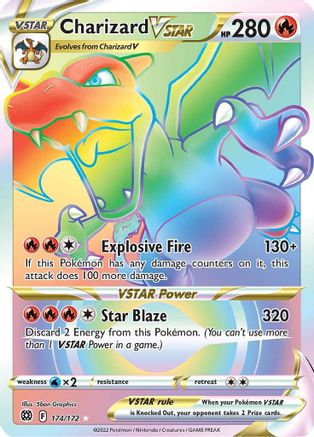 Charizard VSTAR (Secret) 174 - Holofoil SWSH09 Brilliant Stars - Secret Rare
