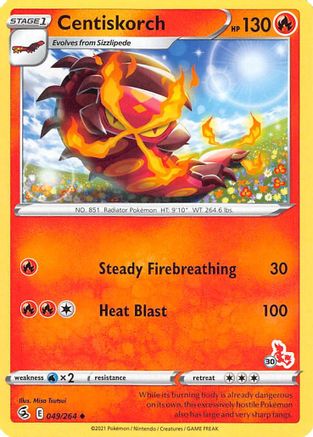 Centiskorch - 049/264 (#30 Cinderace Stamped)/264 Battle Academy 2022 - Promo