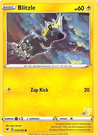 Blitzle - 053/185 (#15 Pikachu Stamped)/185 Battle Academy 2022 - Promo
