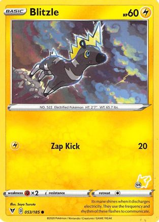 Blitzle - 053/185 (#55 Pikachu Stamped)/185 Battle Academy 2022 - Promo