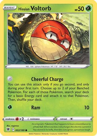 Hisuian Voltorb 002 - Reverse Holofoil SWSH10 Astral Radiance - Common