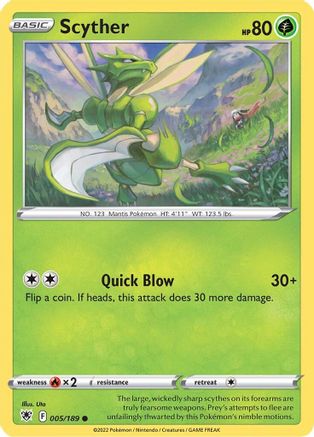 Scyther (005) (005) 005 - Reverse Holofoil SWSH10 Astral Radiance - Common