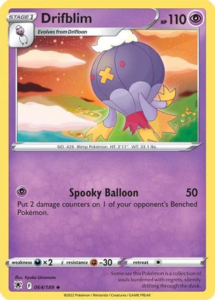 Drifblim 064 - Reverse Holofoil SWSH10 Astral Radiance - Uncommon