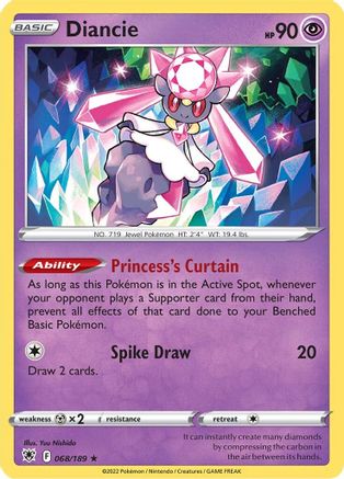 Diancie 068 - Reverse Holofoil SWSH10 Astral Radiance - Holo Rare