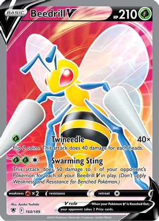 Beedrill V (Full Art) 160 - Holofoil SWSH10 Astral Radiance - Ultra Rare