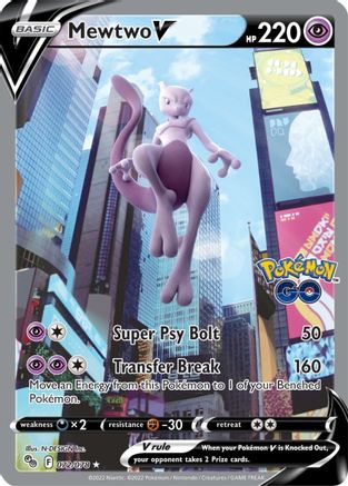 Mewtwo V (Alternate Full Art) 072 - Holofoil Pokemon GO - Ultra Rare