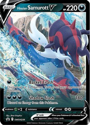 Hisuian Samurott V SWSH239 - Holofoil SWSH Sword & Shield Promo Cards - Promo