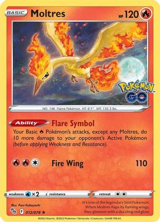 Moltres 012 - Holofoil Pokemon GO - Holo Rare