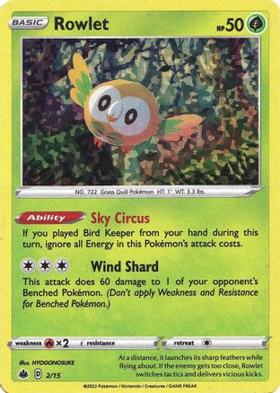 Rowlet 002/15 - Holofoil McDonalds Promos 2022 - Promo