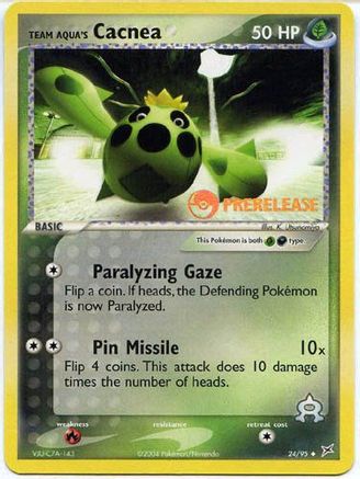 Team Aqua's Cacnea (Prerelease) 024/95 - Holofoil Miscellaneous Cards & Products - Promo