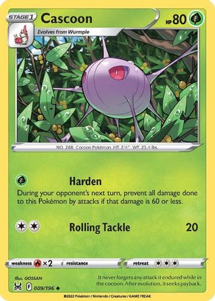 Cascoon 009 - Reverse Holofoil SWSH11 Lost Origin - Uncommon