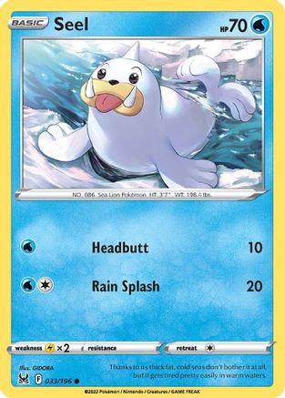 Seel 033 SWSH11 Lost Origin - Common