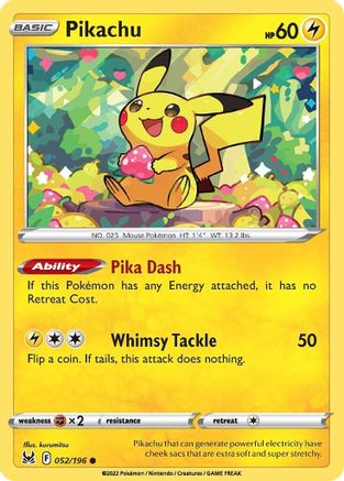 Pikachu 052 - Reverse Holofoil SWSH11 Lost Origin - Common