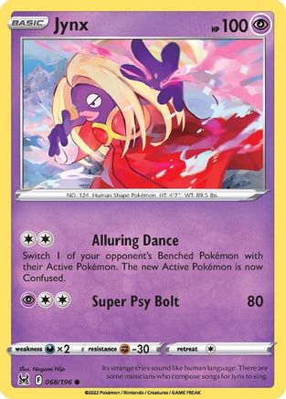 Jynx 068 - Reverse Holofoil SWSH11 Lost Origin - Common