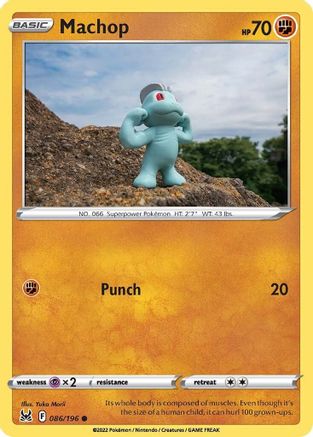 Machop 086 - Reverse Holofoil SWSH11 Lost Origin - Common