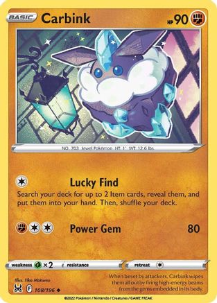 Carbink 108 SWSH11 Lost Origin - Uncommon