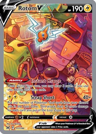 Rotom V (Alternate Full Art) 177 - Holofoil SWSH11 Lost Origin - Ultra Rare