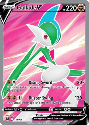 Gallade V (Full Art) 181 - Holofoil SWSH11 Lost Origin - Ultra Rare