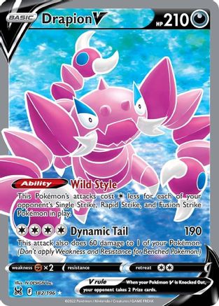 Drapion V (Full Art) 182 - Holofoil SWSH11 Lost Origin - Ultra Rare