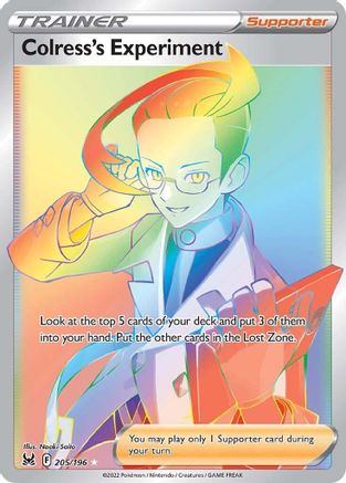 Colress's Experiment (Secret) 205 - Holofoil SWSH11 Lost Origin - Secret Rare