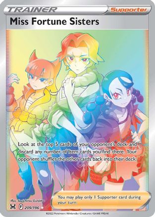 Miss Fortune Sisters (Secret) 209 - Holofoil SWSH11 Lost Origin - Secret Rare