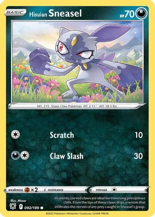 Hisuian Sneasel (Cosmos Holo) 092/189 - Holofoil Deck Exclusives - Promo