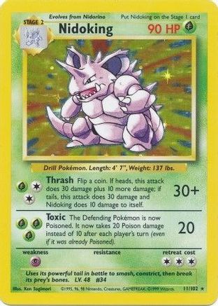Nidoking 011 - Holofoil Base Set - Holo Rare