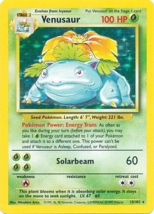 Venusaur 015 - Holofoil Base Set - Holo Rare