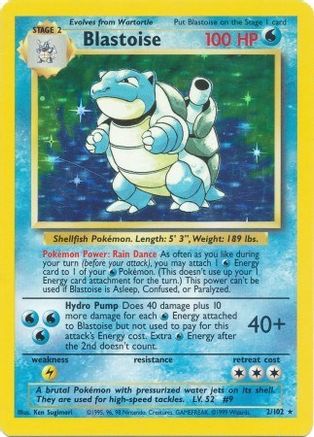 Blastoise 002 - Holofoil Base Set - Holo Rare