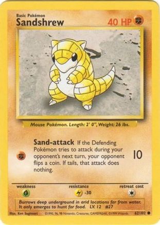 Sandshrew 062 Base Set - Common