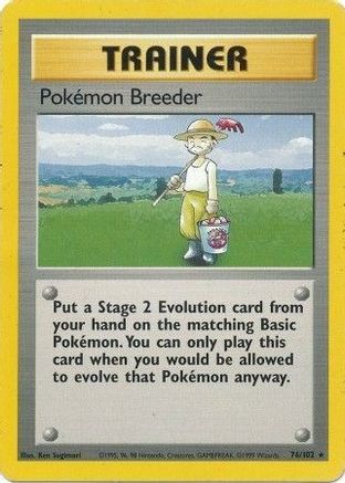 Pokemon Breeder 076 Base Set - Rare