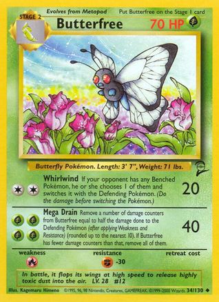 Butterfree 034 Base Set 2 - Uncommon