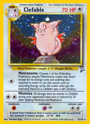 Clefable 005 - Holofoil Base Set 2 - Holo Rare