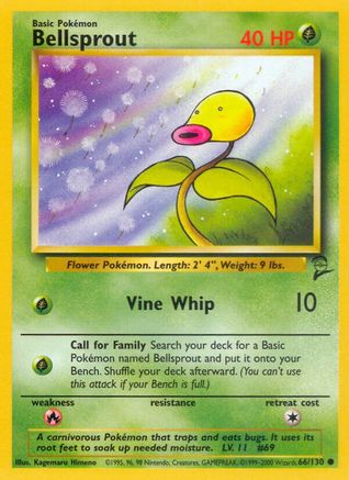 Bellsprout 066 Base Set 2 - Common