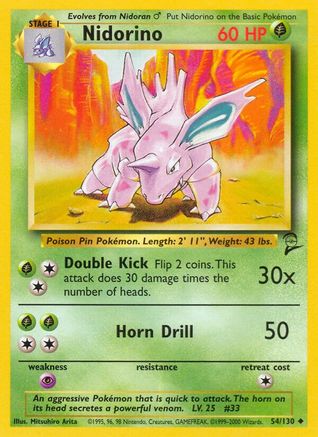 Nidorino 054 Base Set 2 - Uncommon