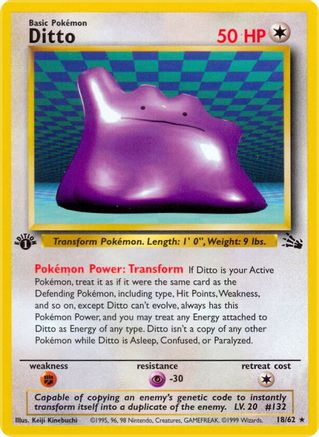 Ditto (18) (18) 018 - 1st Edition Fossil - Rare