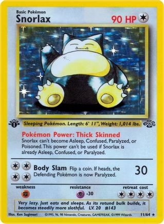 Snorlax (11) (11) 011 - 1st Edition Holofoil Jungle - Holo Rare