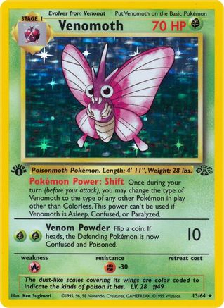 Venomoth (13) (13) 013 - 1st Edition Holofoil Jungle - Holo Rare