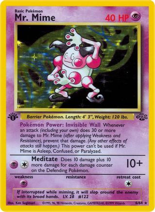 Mr. Mime (6) (6) 006 - 1st Edition Holofoil Jungle - Holo Rare