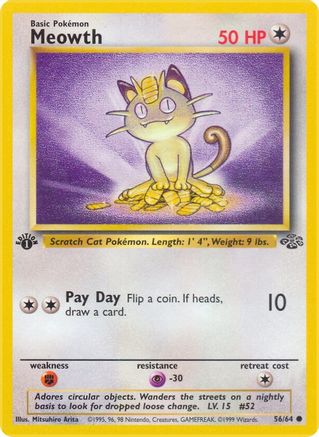 Meowth 056 - 1st Edition Jungle - Common