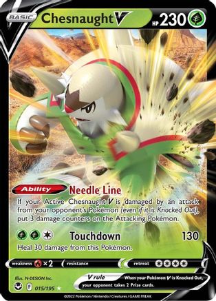 Chesnaught V 015 - Holofoil SWSH12 Silver Tempest - Ultra Rare