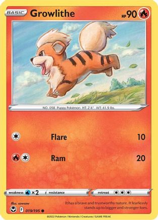 Growlithe 019 SWSH12 Silver Tempest - Common