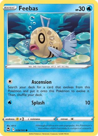 Feebas 039 - Reverse Holofoil SWSH12 Silver Tempest - Common