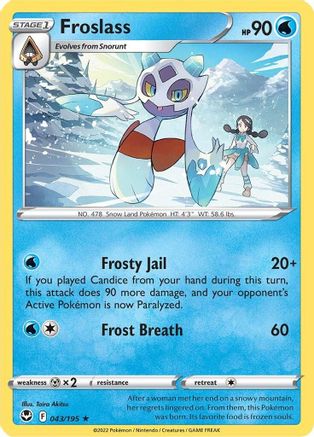 Froslass 043 - Reverse Holofoil SWSH12 Silver Tempest - Rare