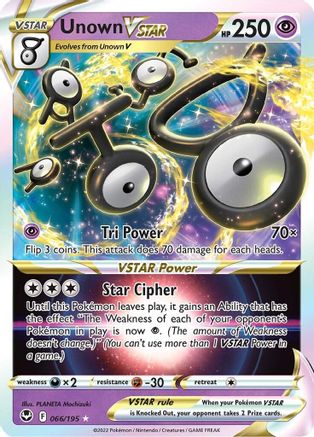 Unown VSTAR 066 - Holofoil SWSH12 Silver Tempest - Ultra Rare