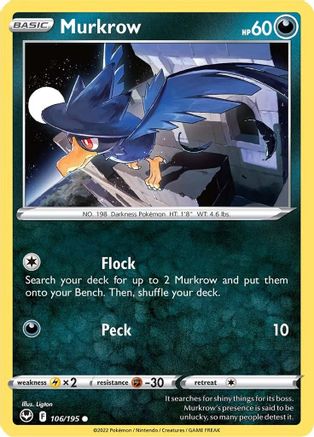 Murkrow 106 SWSH12 Silver Tempest - Common