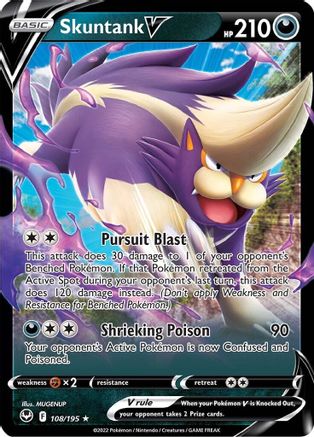 Skuntank V 108 - Holofoil SWSH12 Silver Tempest - Ultra Rare