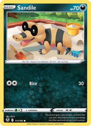 Sandile 111 - Reverse Holofoil SWSH12 Silver Tempest - Common