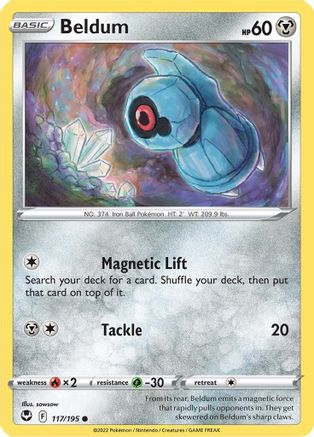 Beldum 117 - Reverse Holofoil SWSH12 Silver Tempest - Common